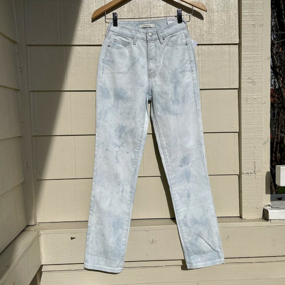 PACSUN Mom Jean Tie Dye High Waisted Tapered